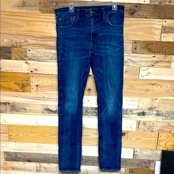 American Eagle Outfitters size 34x36 Slim Straight Medium Wash Stretch Jeans - Picture 1 of 15